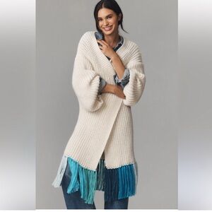 Anthropologie Fringe Duster Sweater
